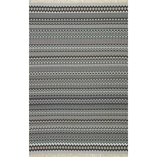Rugs Modern Cotton 3209 Alr Siyah Beyaz Etnik  Saçaklı Kilim