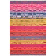 Rugs Modern Cotton 547 Canlı Çok Renkli Fuşya Turuncu Dokuma Taban Kilim