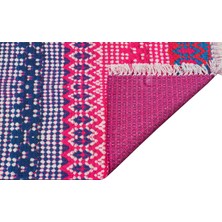 Rugs Modern Cotton 547 Canlı Çok Renkli Fuşya Turuncu Dokuma Taban Kilim