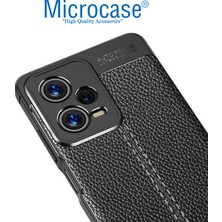 Microcase Xiaomi Poco X5 Leather Serisi Deri Efekt Silikon Kılıf - Siyah AL3337