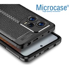 Microcase Xiaomi Poco X5 Leather Serisi Deri Efekt Silikon Kılıf - Siyah AL3337