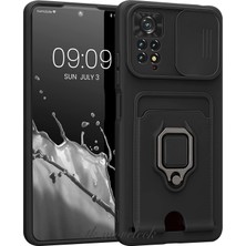 MTK Moveteck Xiaomi Redmi Note 12 Pro Uyumlu Kılıf Kamera Lens Sürgülü Korumalı Askılı Silikon Zırh Tank (Hediye Ipli)