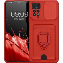 MTK Moveteck Xiaomi Redmi Note 12 Pro Uyumlu Kılıf Kamera Lens Sürgülü Korumalı Askılı Silikon Zırh Tank (Hediye Ipli)