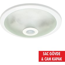 No-Vo 360° Hareket Sensörlü Tavan Armatür Sac Gövde & Cam Kapak 2*9W NV001