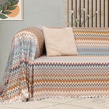 Latuda Softmicro Zikzak Desenli 180X220 cm Koltuk Örtüsü Şalı, Kanepe Örtüsü, Tv Battaniyesi Çok Renkli