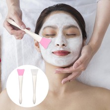 Mirror 2 Silikon Silikon Yüz Çamur Maskesi Aplikatör Fırça Makyaj Aracı Yumuşak Dıy Beyaz Kolu (Yurt Dışından)