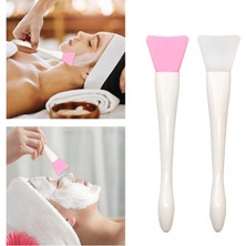 Mirror 2 Silikon Silikon Yüz Çamur Maskesi Aplikatör Fırça Makyaj Aracı Yumuşak Dıy Beyaz Kolu (Yurt Dışından)