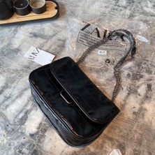 Zaura Wandering Çanta Yeni Moda Sonbahar Kış Kadın Çantası Siyah Vintage Omuz Çantası Crossbody Çanta Elmas Kareli Çanta Zincir Çanta El Çantası (Yurt Dışından)