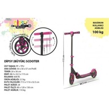 Çekirdek Zeka Dipsy Scooter Işıksız 2 Tekerli Katlanabilir Pembe Dipsy Scooter