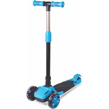 Furkan Toys Scooter 4+ Yaş Katlanabilir Işıklı Mavi +4 Yaş Işıklı