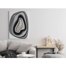 Rugs Modern Kanvas Tablo 1123 Mavi Gri Asimetrik Formda Soyut Figürlü 150