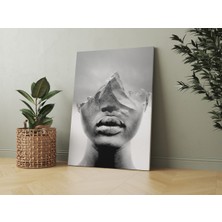 Rugs Modern Kanvas Tablo Dağ ve Yarım Yüz Figürlü 241