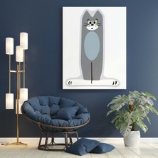 Rugs Modern Kanvas Tablo Kedi Tom Temalı 123