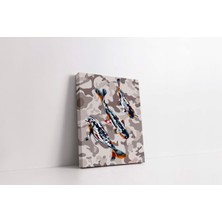 Rugs Modern Kanvas Tablo Açık Bej ve Gri Renkli Japon Balıkları 176