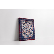 Rugs Modern Kanvas Tablo 1212 Etnik Desenli Lacivert Kırmızı Baskılı 282