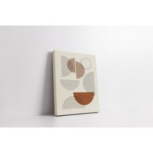 Rugs Modern Kanvas Tablo Tarçın Siyah Çizgiler ve Yarım Çember Temalı 292
