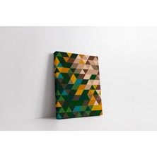 Rugs Modern Kanvas Tablo 1177 Geometrik Üçgen Desen Yeşil Bej SARI 269