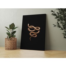 Rugs Modern Kanvas Tablo Siyah Gold Yılan Temalı 103