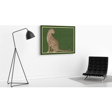 Rugs Modern Kanvas Tablo 1024 Yeşil Leopar TEMALI 179