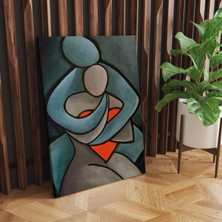 Rugs Modern Kanvas Tablo Sevgi ve Aşk Temalı Mavi Turuncu Gri 57