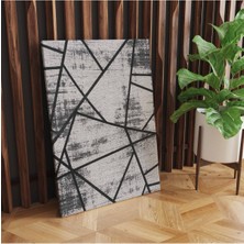 Rugs Modern Kanvas Tablo Geometrik Temalı Siyah Gri 43