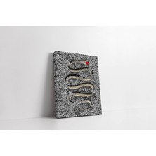 Rugs Modern Kanvas Tablo Yılan Tema GRI 1063