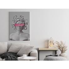 Rugs Modern Kanvas Tablo Pembe Sansürlü Yılanlı Heykel Kadın 105
