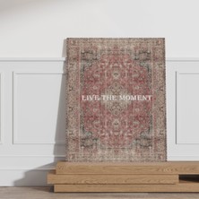 Rugs Modern Rugs Kanvas Tablo Vintage Temalı Live The Moment Ahşap Şase ile Uzun Süreli Kullanım