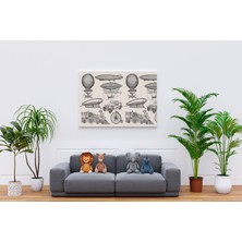 Rugs Modern Kanvas Tablo Araba Uçak Tren Araçlar Temalı 144