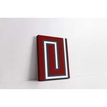 Rugs Modern Kanvas Tablo Bordo Beyaz Lacivert Anahtar Temalı 242