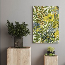 Rugs Modern Kanvas Tablo 1110 Yeşil Sarı Çiçek Temalı 171