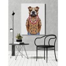 Rugs Modern Kanvas Tablo Hawai Gömlekli Köpek Hayvan Temalı 160