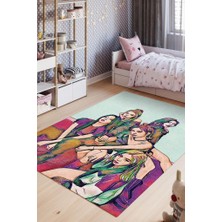 Homshtag ITZY Pamuklu Dokuma Tabanlı Yıkanabilir Dekoratif Halı