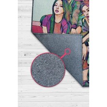 Homshtag ITZY Pamuklu Dokuma Tabanlı Yıkanabilir Dekoratif Halı
