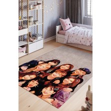 Homshtag TWICE Pamuklu Dokuma Tabanlı Yıkanabilir Dekoratif Halı