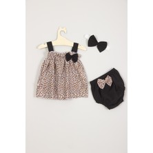 Ada Bebek Çocuk Ada Bebek Leopar Desenli Bandanalı Külotlu Alt Üst Takım Kız Çocuk 6 - 9 Ay İçin Şık Seçim