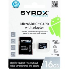 Yakamoz Syrox MC16 Microsd 16GB Hafıza Kartı