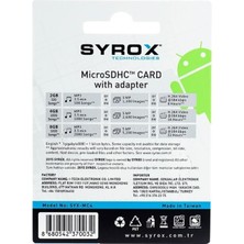 Yakamoz Syrox MC16 Microsd 16GB Hafıza Kartı