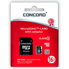 EC Shop Prodepo Concord 16GB Hafıza Kartı Micro Sd Class 10 Adaptörlü C-M16