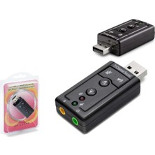 Wozlo 7.1 USB Ses Kartı Harici External USB Sound Kart Virtual 3D Çevirici