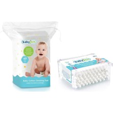 Babyjem Bebek Temizleme Pamuğu 60 Adet Bebek Kulak Çubuğu 60 Adet Bebek Bakım Seti