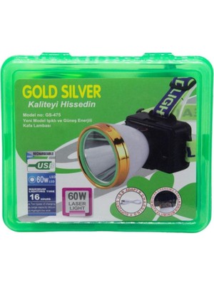 Gold Silver GS-475 60W  Güneş Enerjili Kafa Lambası