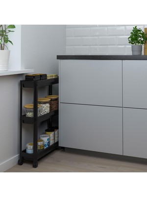 IKEA Vesken Servis Sehpası - Siyah - 54X18X71 cm