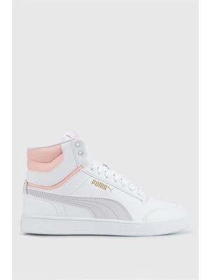 Puma 380748 Shuffle Mıd White-Sprıng Lavender-Rose Dust-Gold Yetıskın Unıseks Sneaker