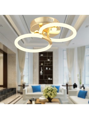 Apliqa Honos 2'li Gold 32 Watt Ledli Modern Koridor, Yatak Odası Salon Plafonyer LED Avize