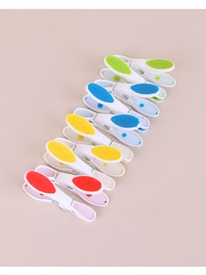 Şeker Portakalım Esnek Kırılmaz Çatlamaz Yapışmaz Silikon Çamaşır Mandalı 12 Li