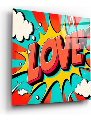 Acres Love Popart Dekoratif Cam Tablo