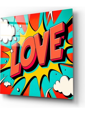 Acres Love Popart Dekoratif Cam Tablo