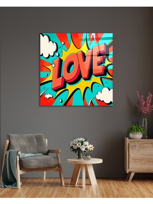 Acres Love Popart Dekoratif Cam Tablo