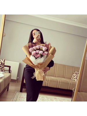 Z&B Flowers Kız Isteme Çiçeği Lila Yapay Gül Buketi,sevgiliye Hediye,söz Çiçeği